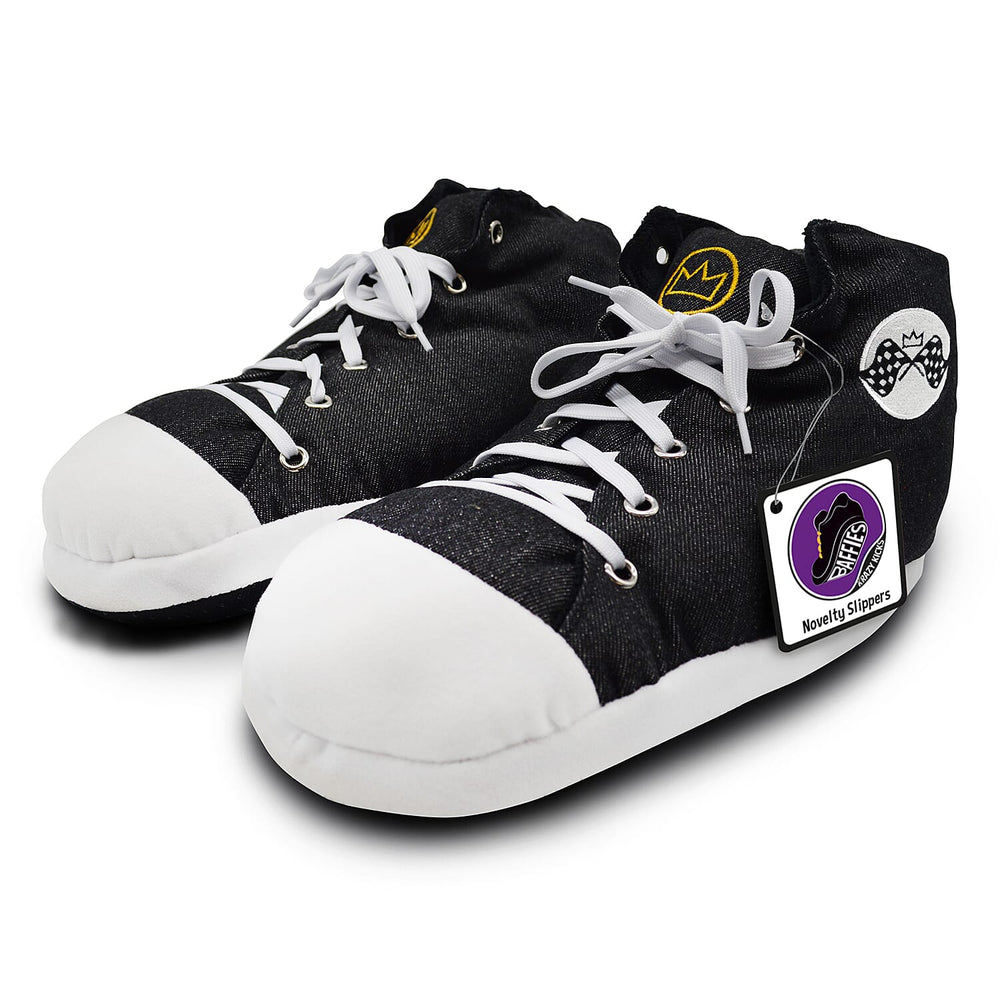 Mens Slipper (Size Large) - Black White
