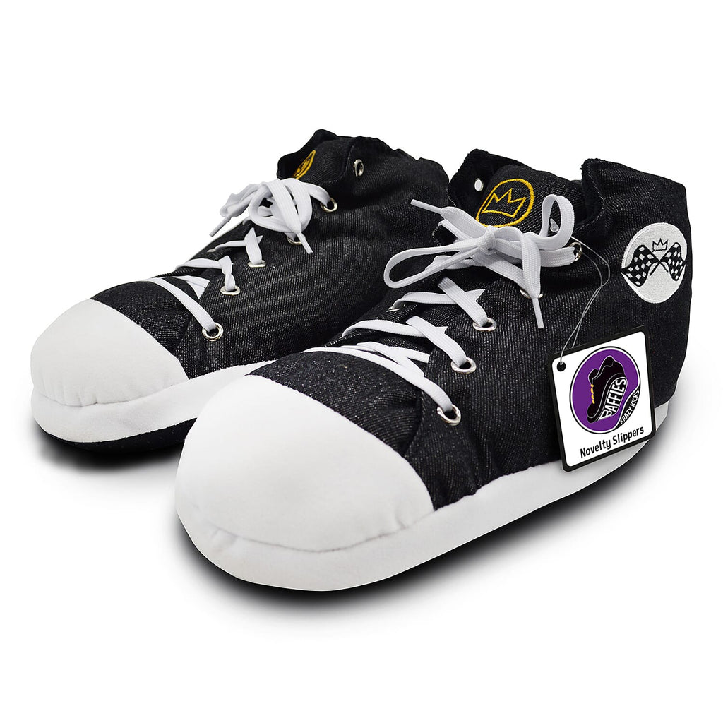 Mens Slipper (Size Large) - Black White