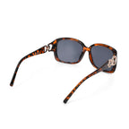 Leopard Pattern Tote Bag with Sunglasses - Brown
