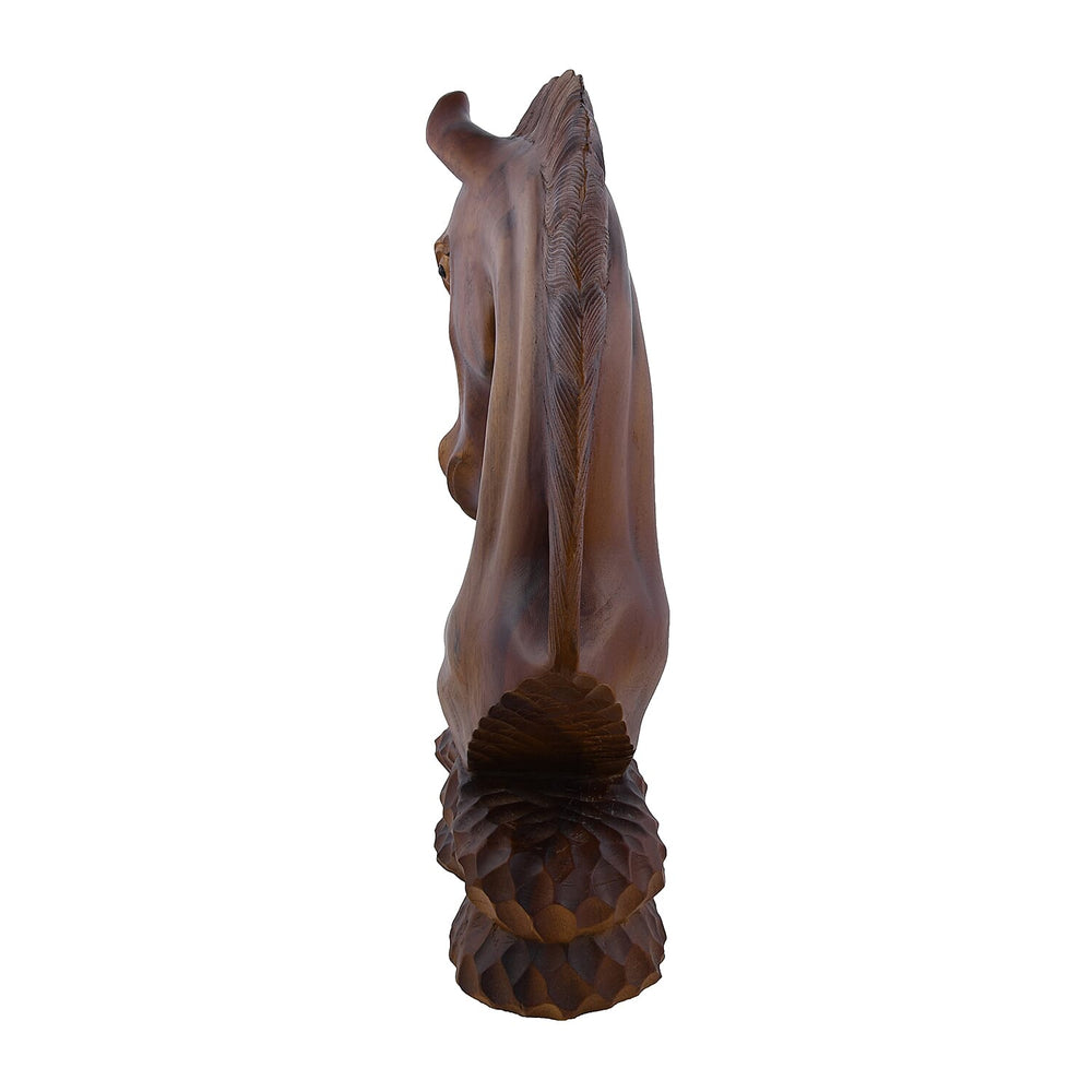 Bali Collection - Decorative Handcrafted Wooden Horse Sculpture (Size-50x30x26x13Cm) - Light and Dark Brown