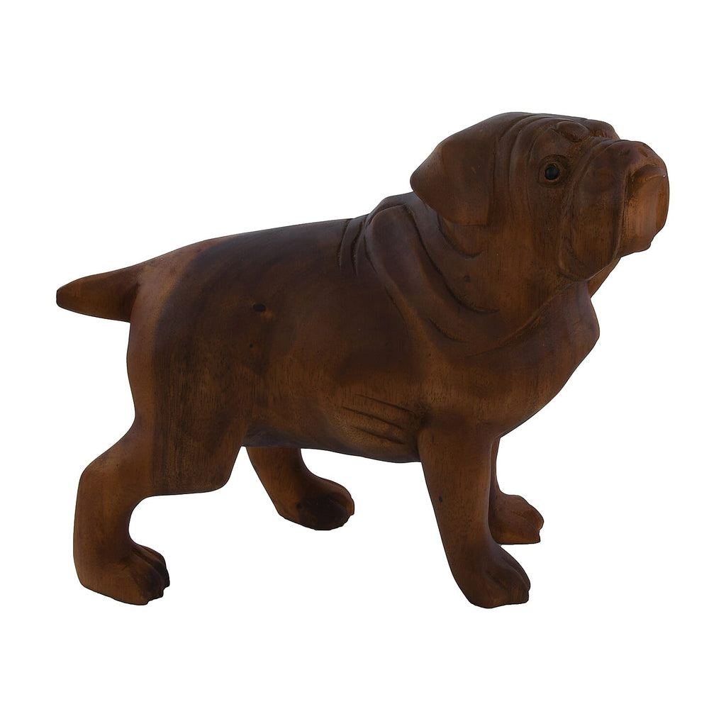 Bali Collection - Decorative Handcrafted Wooden Pug Sculpture (Size-23x33x14Cm) - Brown