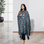 Bali Collection Tenun Throw in Animal Motif  (Size 118x240Cm) - Black and Green
