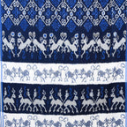 Bali Collection Tenun Throw in Animal Motif  (Size 120X240Cm) - Navy & White