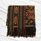 Bali Collection Tenun Throw in Lasem Motif  (Size 120x220Cm) - Black and Multi