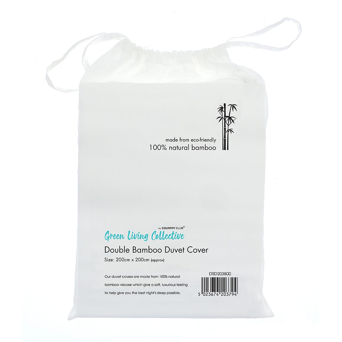 Bamboo Duvet Cover (Size Double) - White