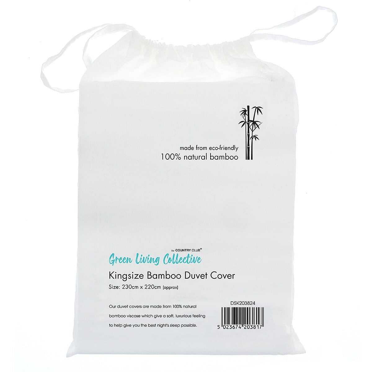 Bamboo Duvet Cover White - King