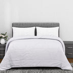 Bamboo Patterned Comforter and Duvet (Size 200x1 cm) - White & White
