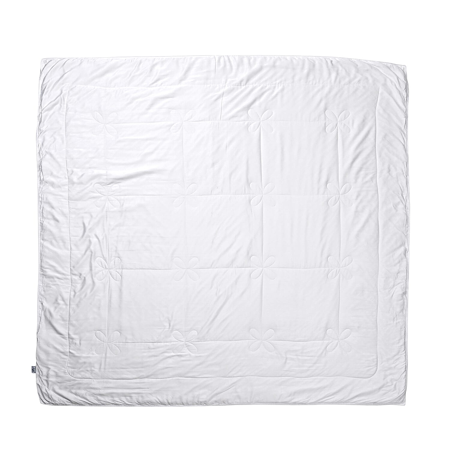 Bamboo Patterned Comforter and Duvet (Size 200x1 cm) - White & White