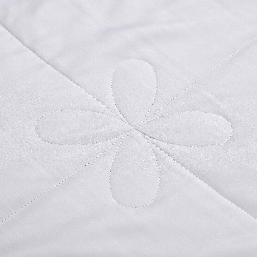 Bamboo Patterned Comforter and Duvet (Size 200x1 cm) - White & White