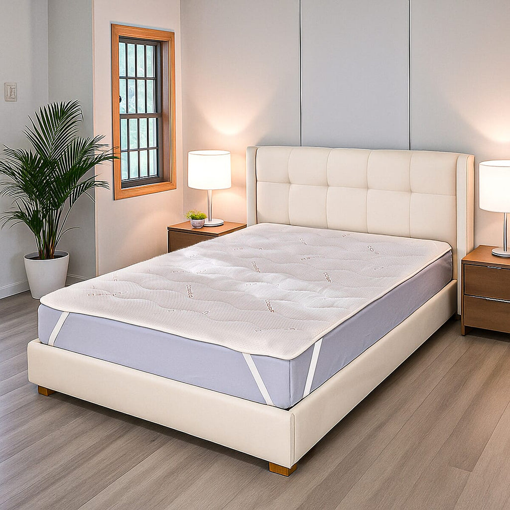 Polyester Patterned Mattress (Size 90x190 cm) - White & White