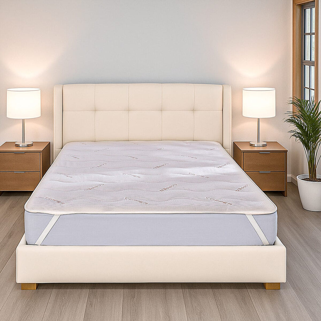 Polyester Patterned Mattress (Size 90x190 cm) - White & White