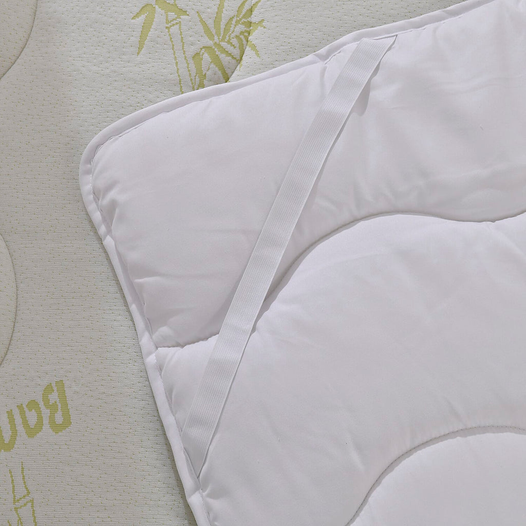 Polyester Patterned Mattress (Size 90x190 cm) - White & White