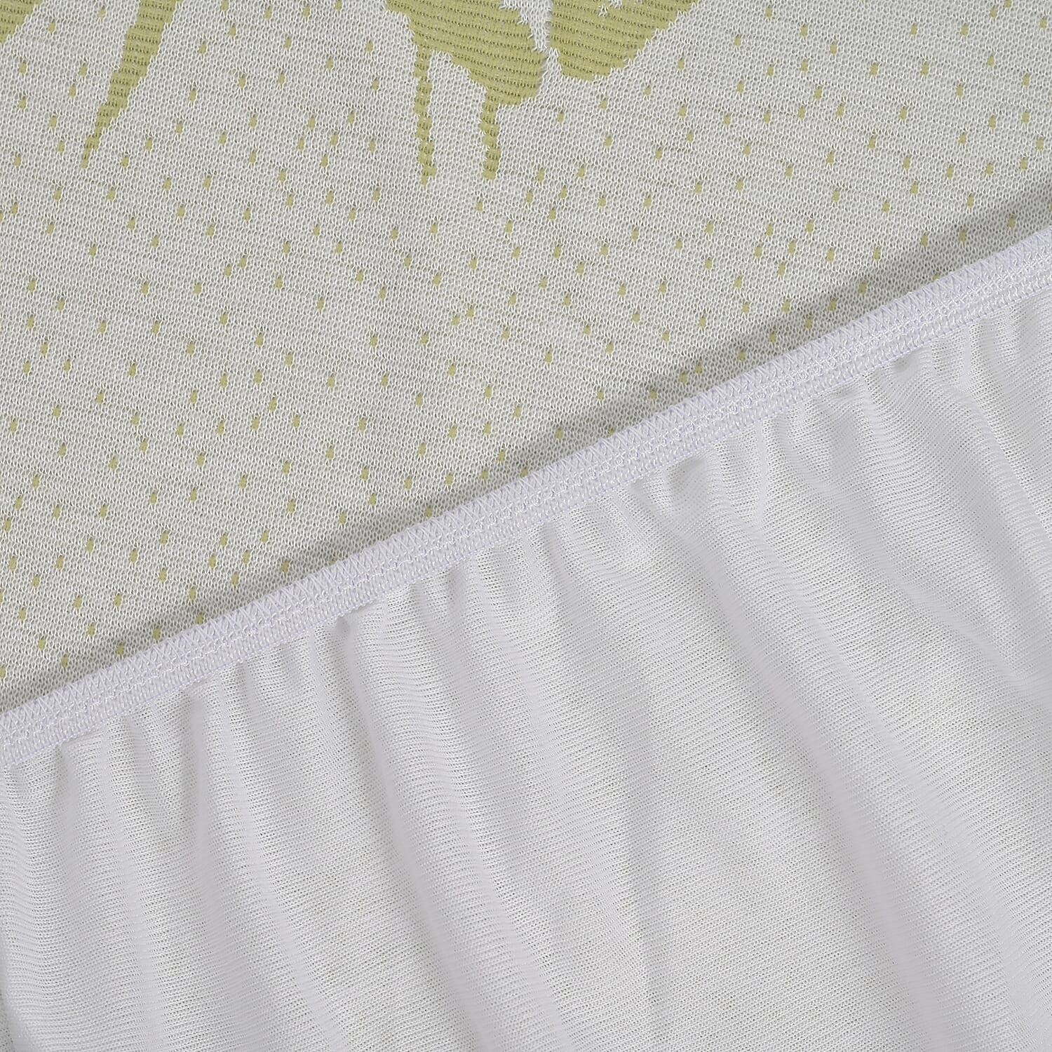 Bamboo Jacquard Waterproof Mattress Protector (Size Single) - White