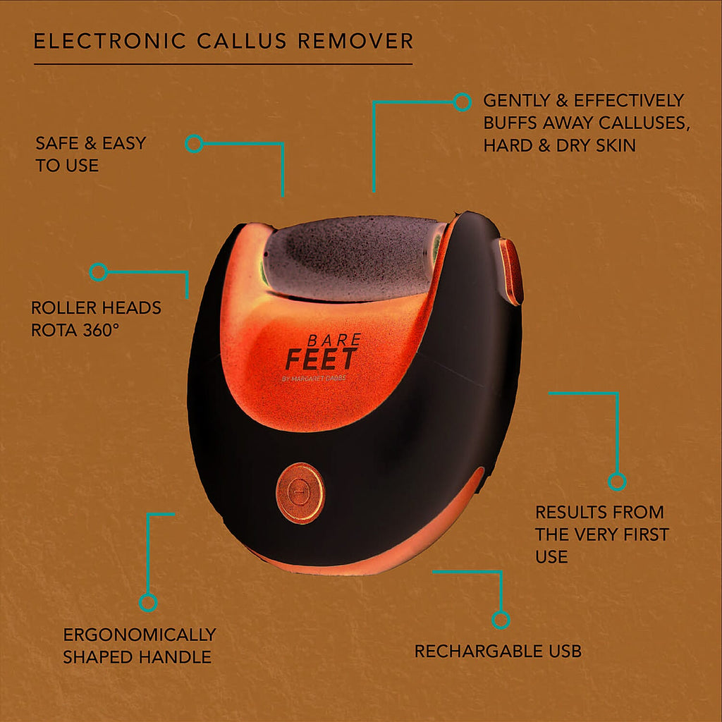 BARE FEET Electronic Callus Remover (305W-100W) & Conditioning Foot Cream Set (100ml)