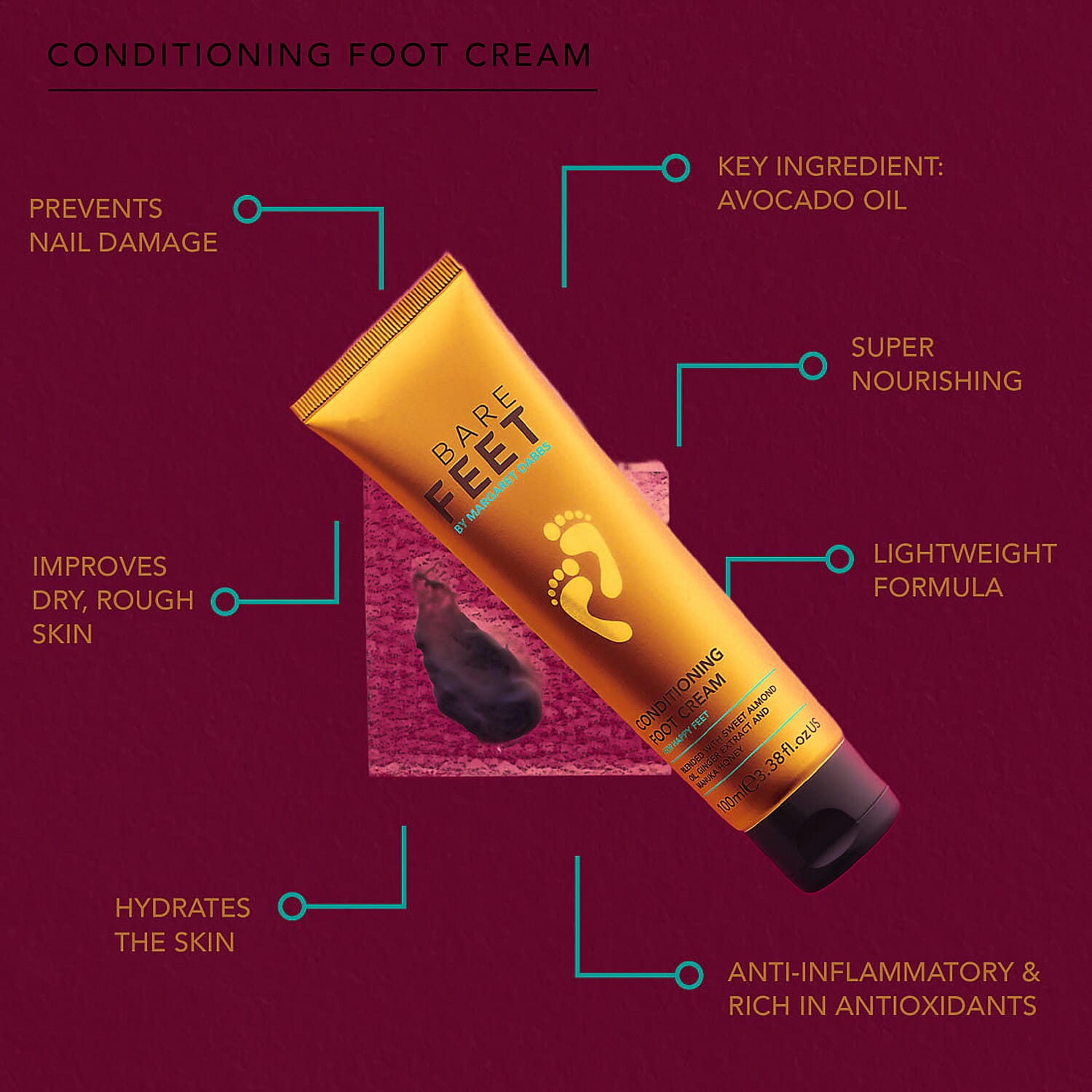BARE FEET Electronic Callus Remover (305W-100W) & Conditioning Foot Cream Set (100ml)