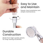High-Pressure Ionic Filter Shower Head with 3 Adjustable Spray Settings (22 x 8cm)