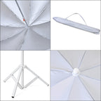 Solid colour Outdoor umbrella with tripod stand ( height from 1.2m to 1.8m) -  White