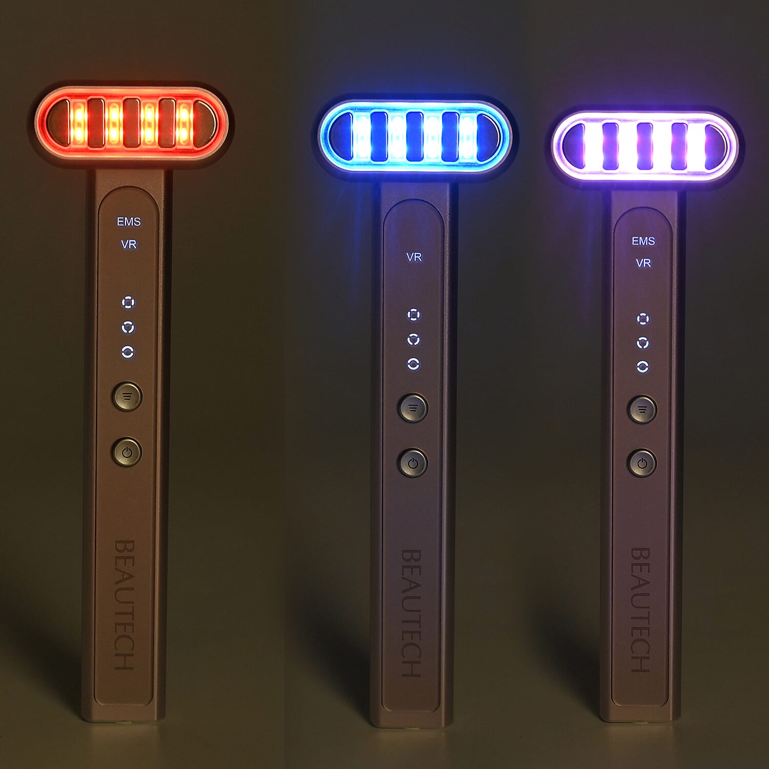 Brand New Launch- Beautech Face and Eye Wand 360-Degree with EMS Technology, 3 LED Modes Red, Blue, Purple - Pink