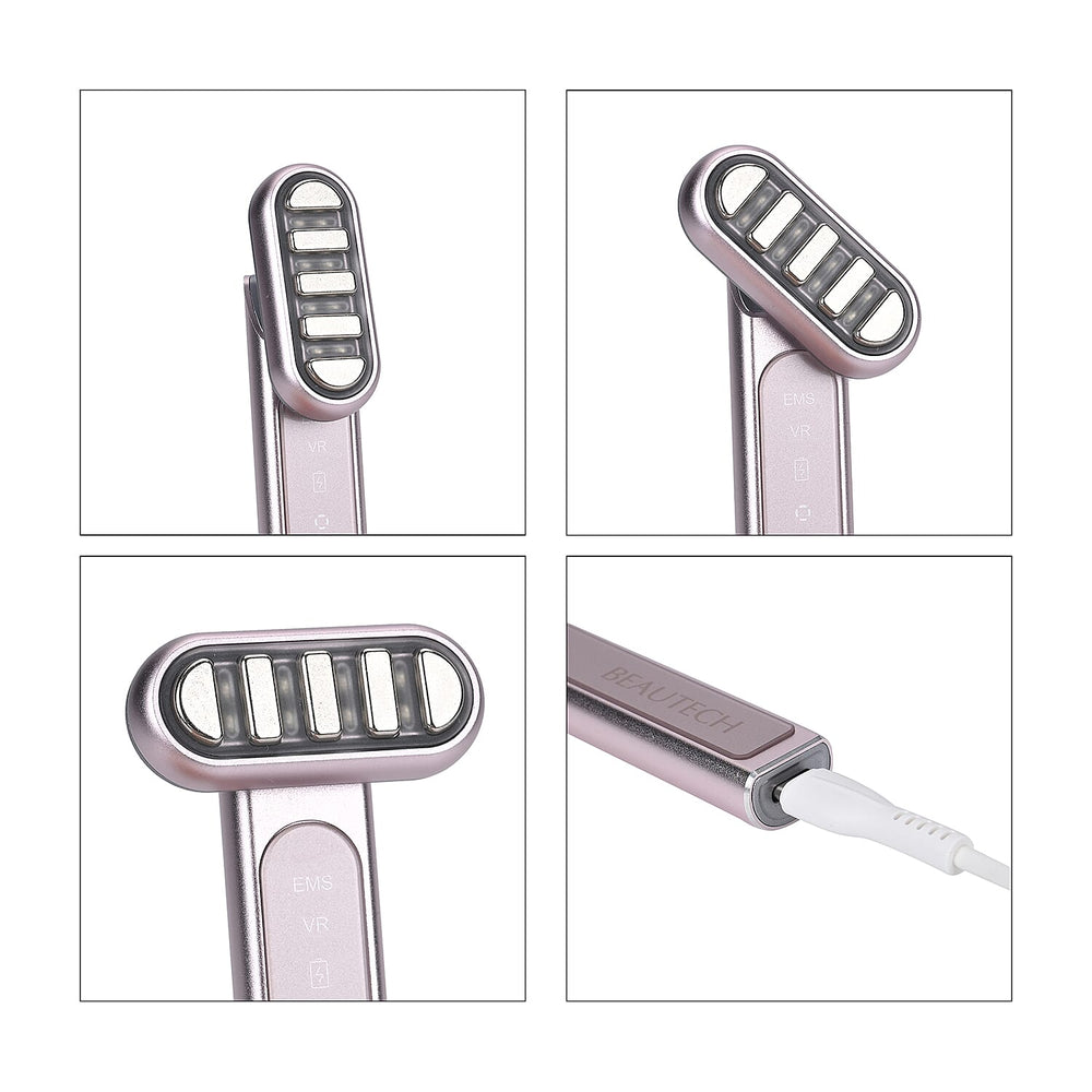 Brand New Launch- Beautech Face and Eye Wand 360-Degree with EMS Technology, 3 LED Modes Red, Blue, Purple - Pink