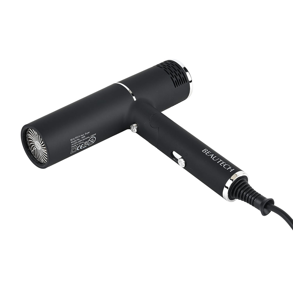 Beautech Foldable Hair Dryer with Concentrator Nozzle (1400W) - Black