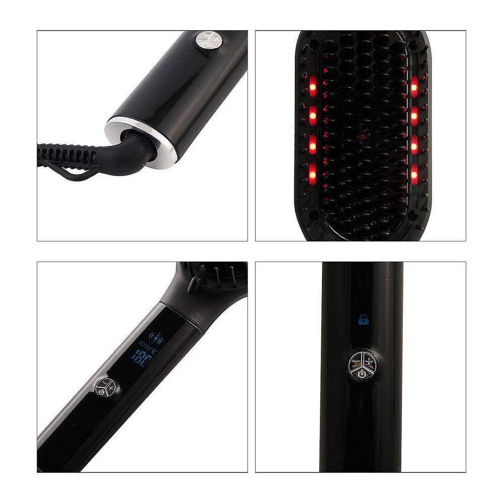 Beautech Multi Functional Hair Straightener Brush (Size 27x7 Cm) - Black