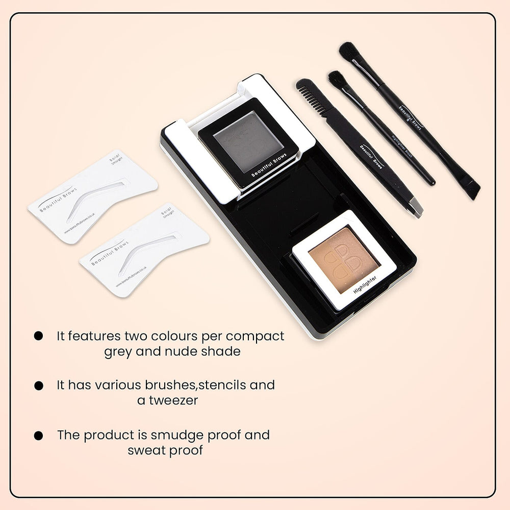 Beautiful Brows- Duo Brow Kit - Slate Grey (With free Brow Refill)