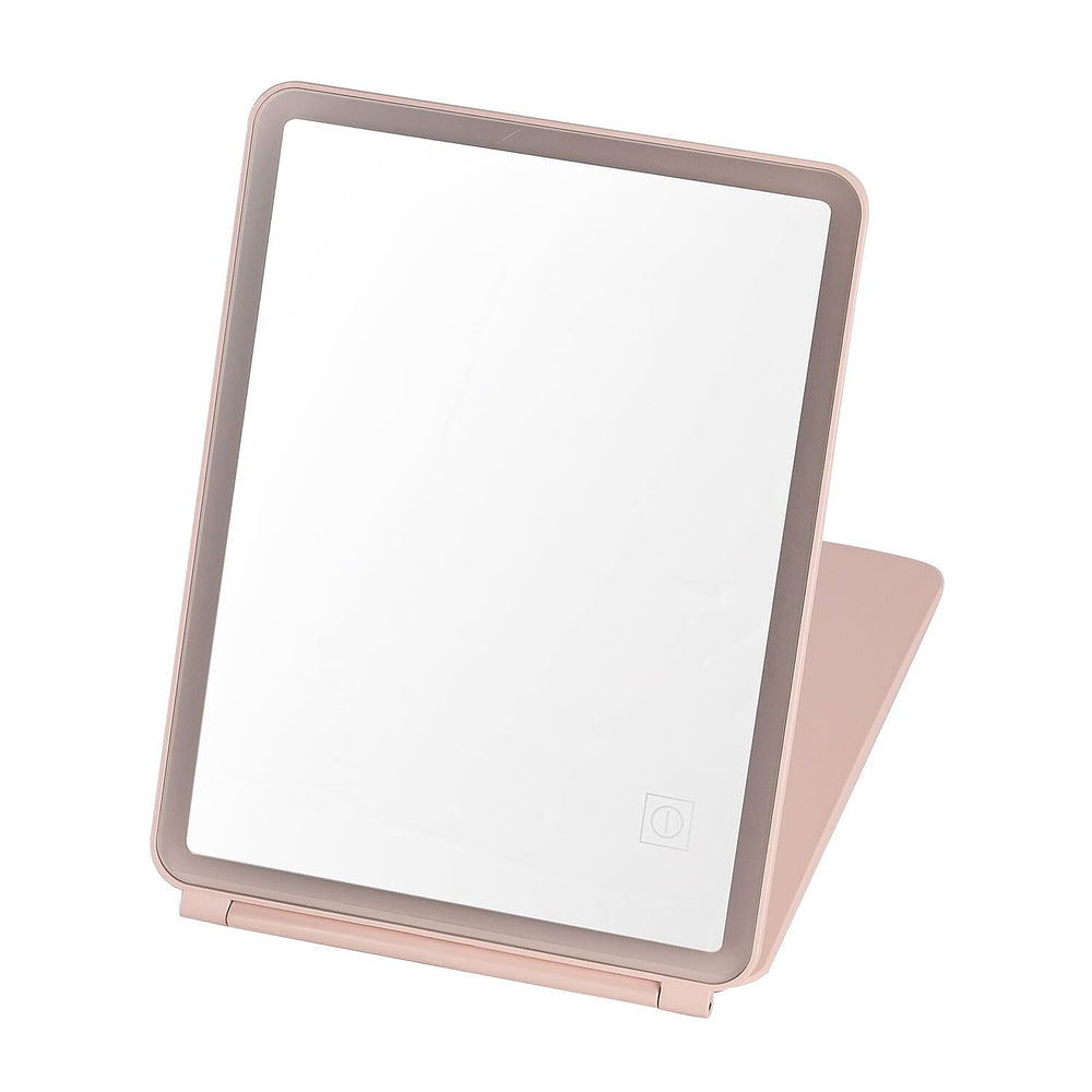 Foldable LED Lighted Makeup Mirror (1200mah Battery) - Pink (26 cm x 19 cm)