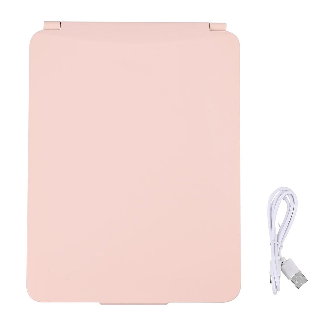 Foldable LED Lighted Makeup Mirror (1200mah Battery) - Pink (26 cm x 19 cm)