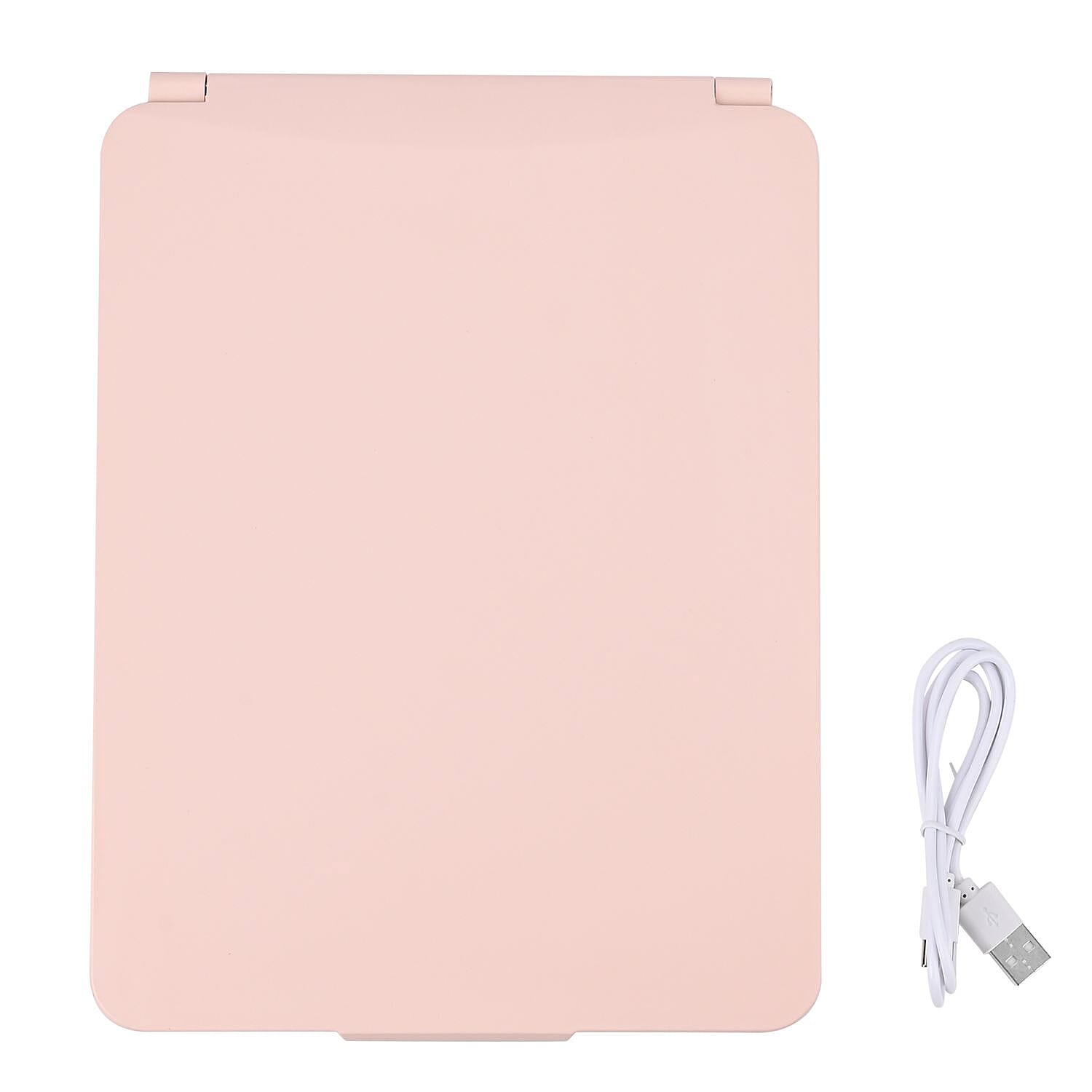 Foldable LED Lighted Makeup Mirror (1200mah Battery) - Pink (26 cm x 19 cm)