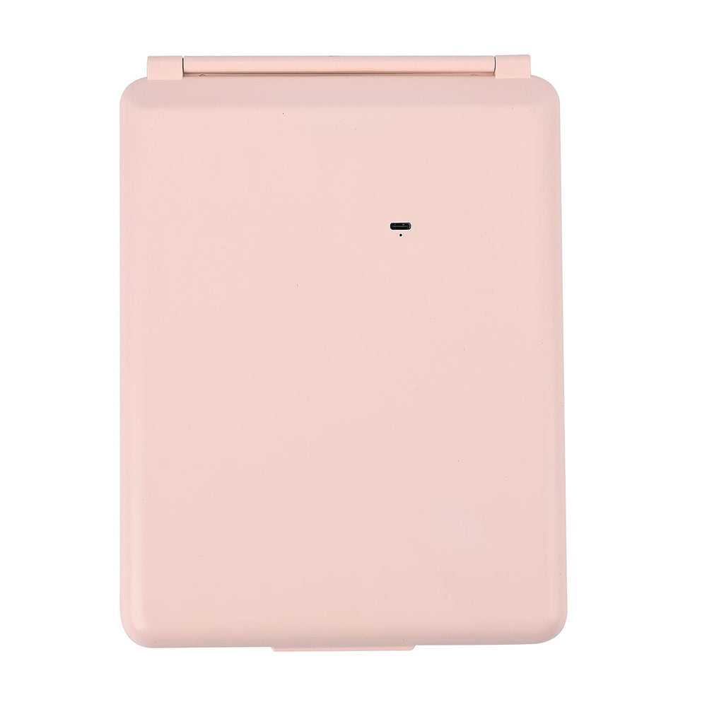 Foldable LED Lighted Makeup Mirror (1200mah Battery) - Pink (26 cm x 19 cm)