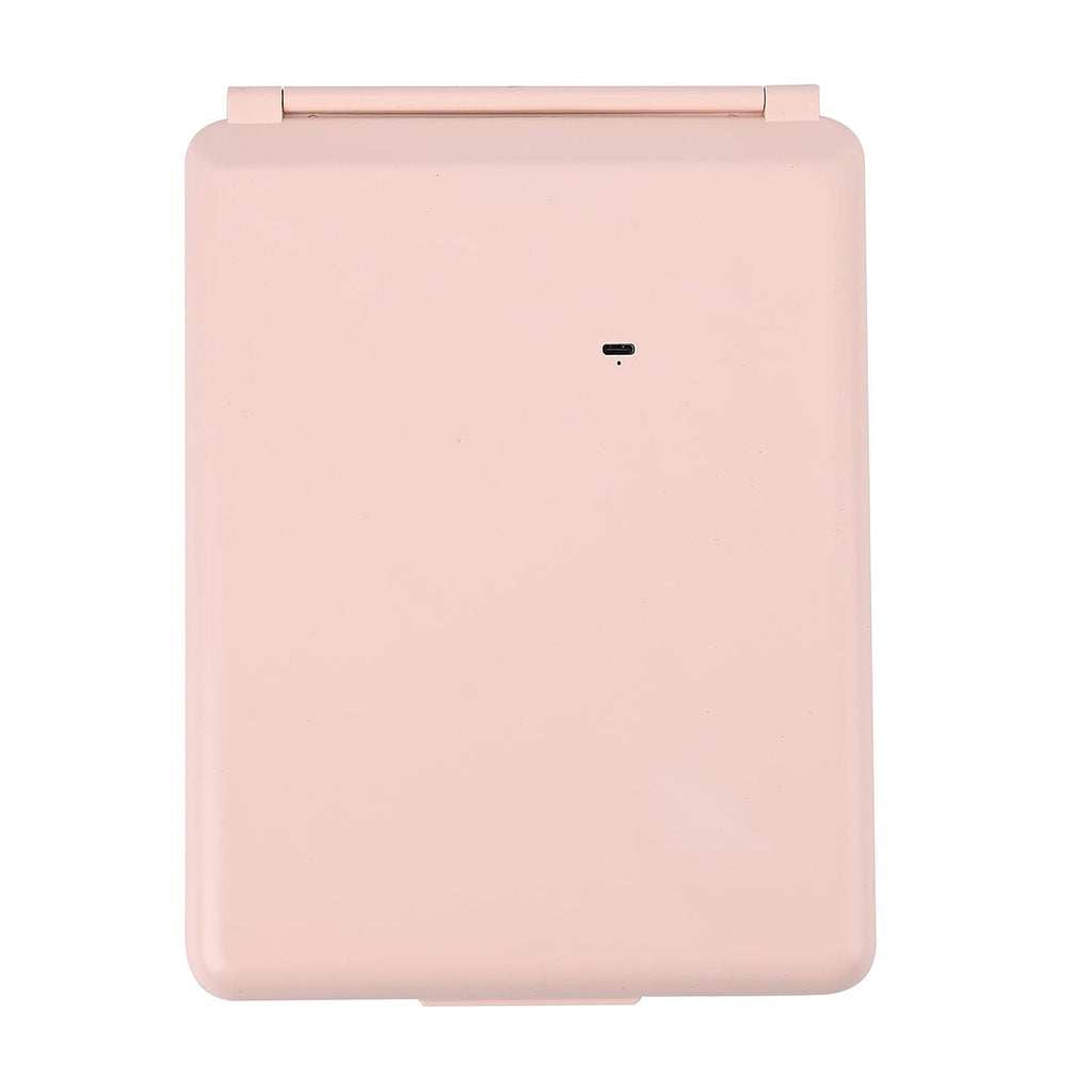 Foldable LED Lighted Makeup Mirror (1200mah Battery) - Pink (26 cm x 19 cm)