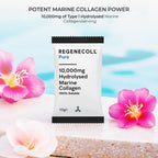 Regenecoll Pure 10,000mg Hydrolysed Marine Collagen (12 Week Plan)- Free Wake Up & Glow and Calm Collagen Sachets