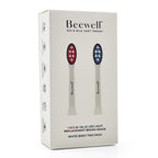Beewell LED Light Therapy (1 Blue, 1 Red) Toothbrush Replacement Heads (2 Pack) - White