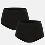 Bella Bodies Pack of 2 - Seamless Full Coverage Bamboo Girlshort (Size L) - Black