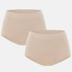 Bella Bodies Pack of 2 - Seamless Full Coverage Bamboo Girlshort (Size L) - Sand