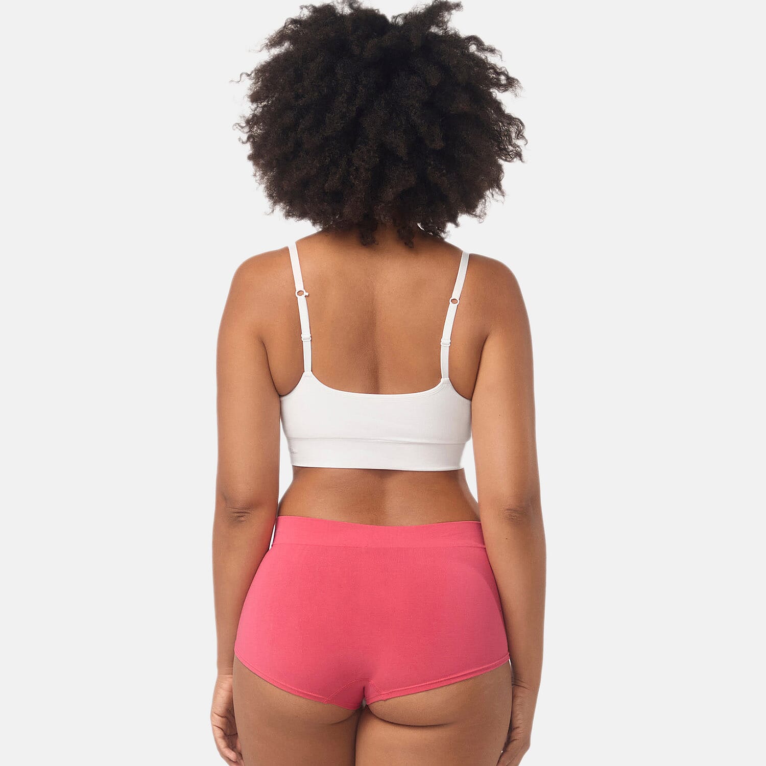 Bella Bodies Pack of 2 - Seamless Full Coverage Bamboo Girlshort (Size M) - Grey Rose