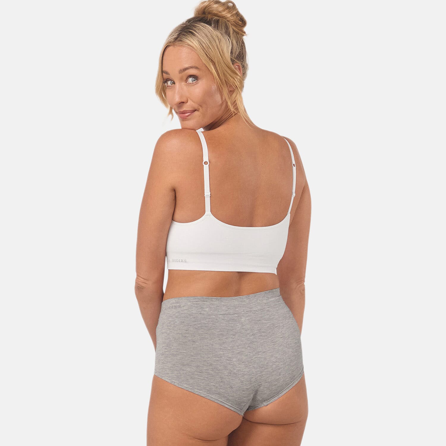 Bella Bodies Pack of 2 - Seamless Full Coverage Bamboo Girlshort (Size XXL) - Grey Marle-Soft Lilac
