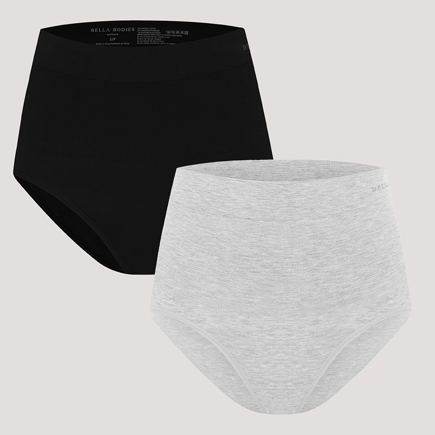 Bella Bodies Knitted Underwear (Size - Large) - Black Grey Marle