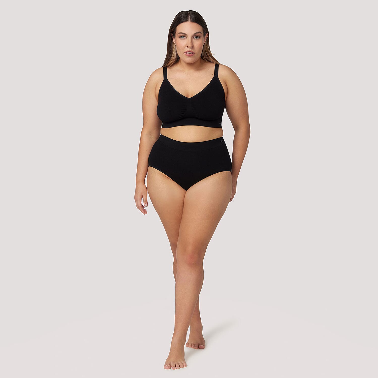 Bella Bodies Knitted Underwear (Size - Large) - Black Grey Marle