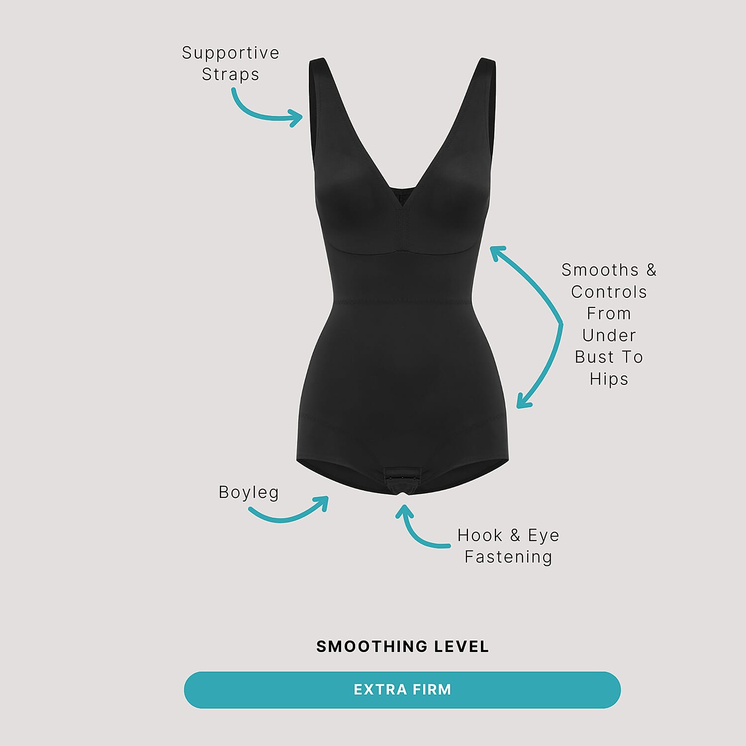 Bella Bodies Polyamide Knitted Shapewear (Size - Small) - Black