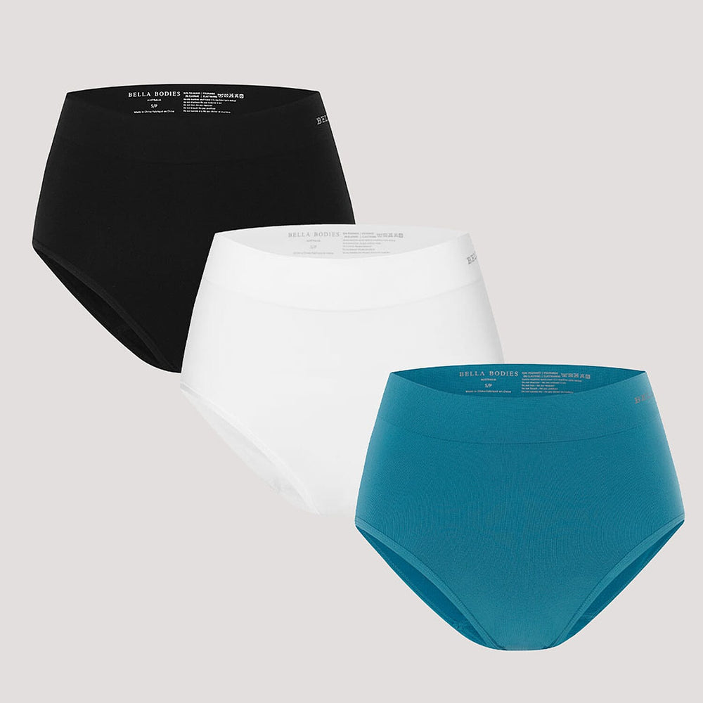 Bella Bodies Polyamide Knitted Underwear (Size - Small) - Black White Teal