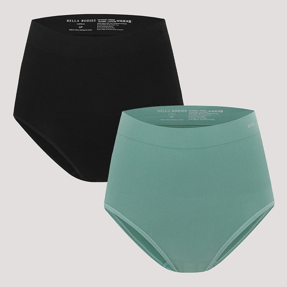 Bella Bodies Polyamide Knitted Underwear (Size - XL) - Black Sea Green