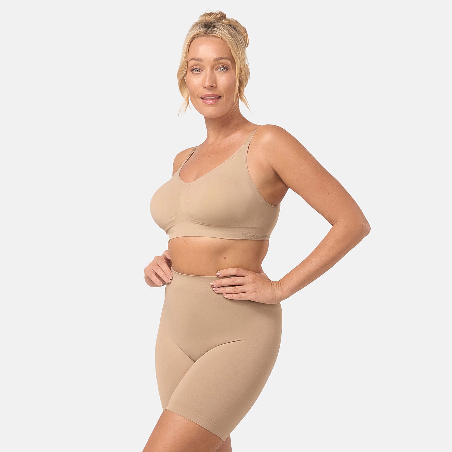 Bella Bodies Cool Fit Quick-Dry Everyday Anti-Chafing Shorts (Size L) - Sand
