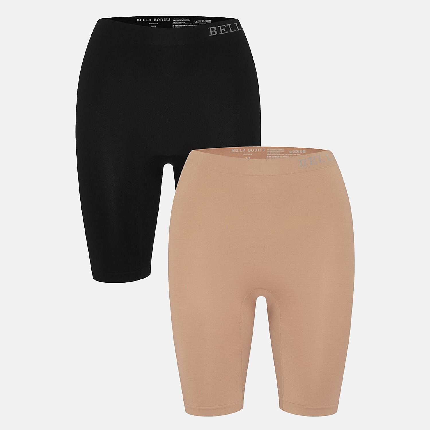 Bella Bodies Cool Fit Quick-Dry Everyday Anti-Chafing Shorts (Size M) - Black - Taupe