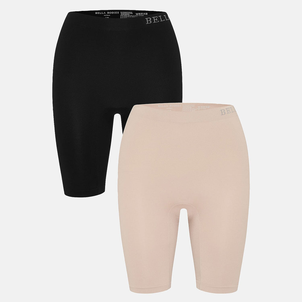 Bella Bodies Cool Fit Quick Dry Everyday Anti-Chafing Shorts (Size XXL) - Black - Sand.