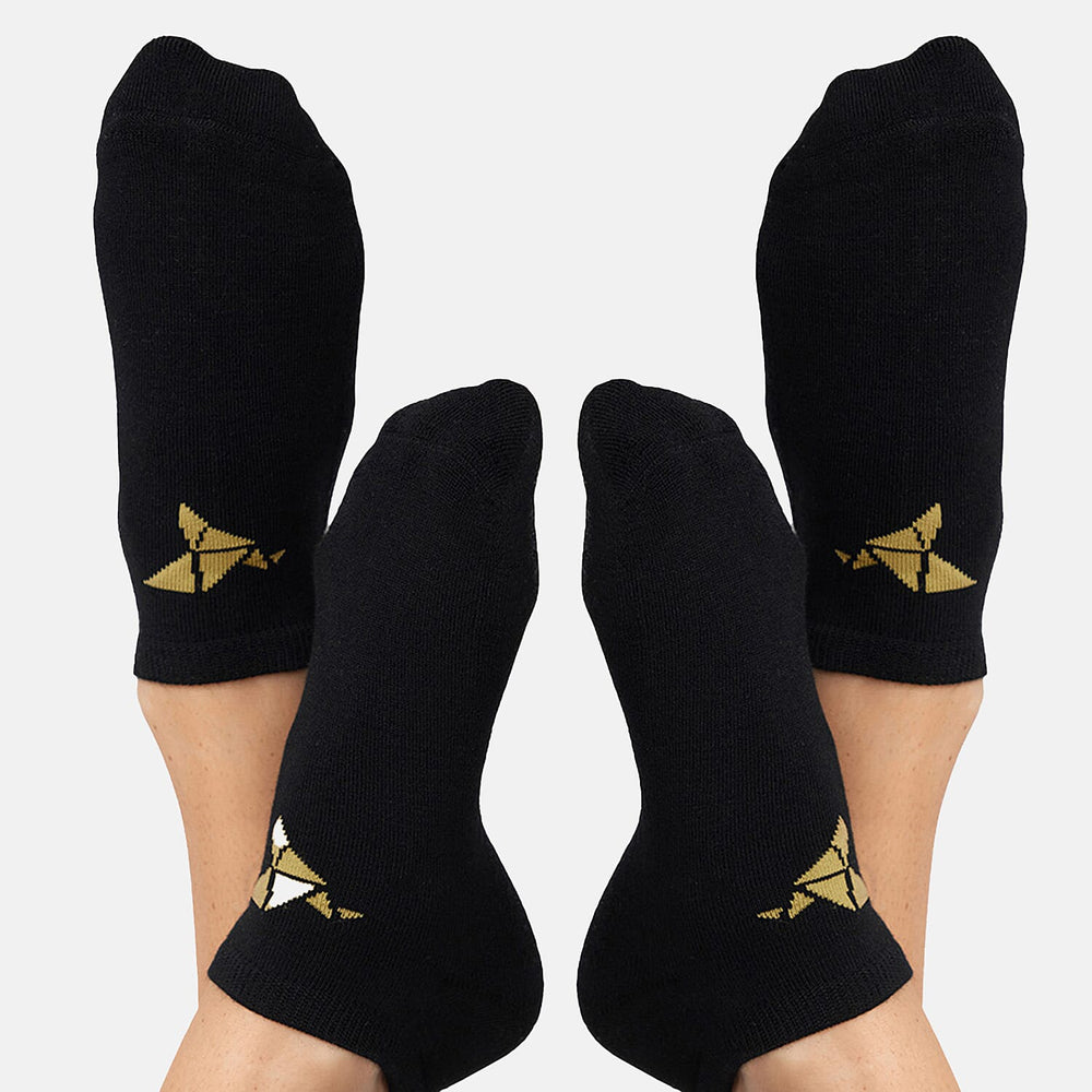 Bella Bodies Pack of 2 - Bamboo Viscose Cushioned Sneaker Socks (Size 9 To 12) - Black