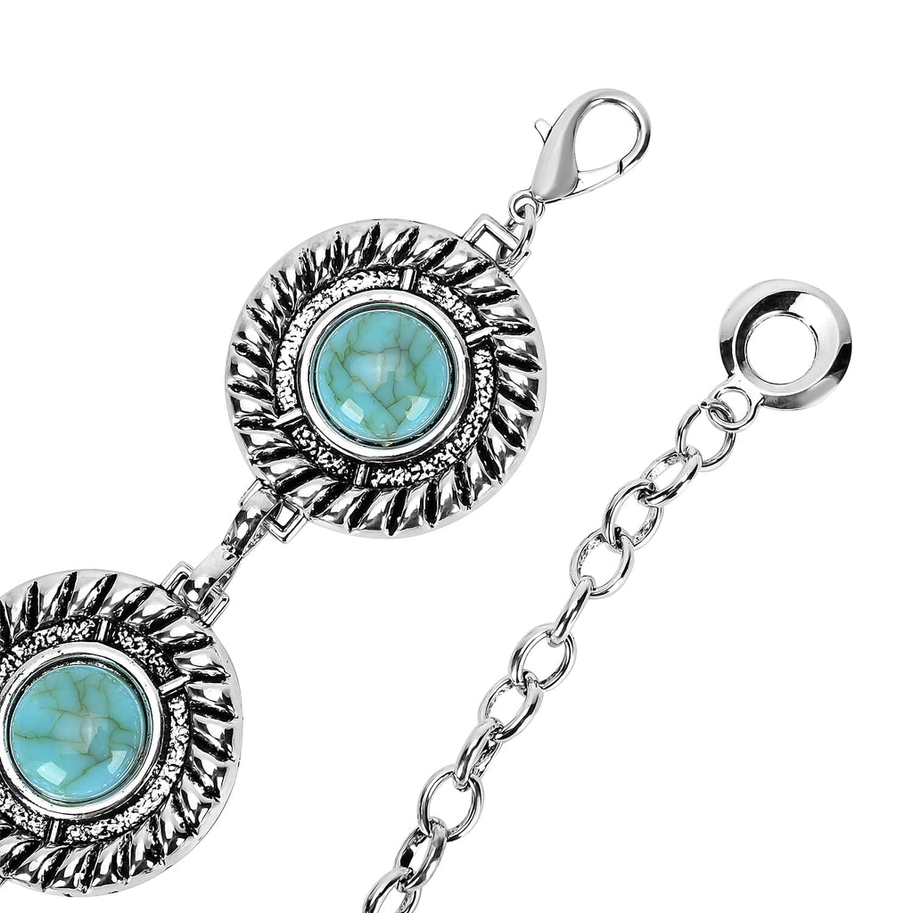 Women Concho Chain-Link Belt (Free Size, 110 cm) - Silver