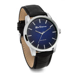 Ben Sherman Black Leather Strap Water Resistant Watch with Headphone Set