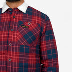 Bench Men’s Padded Check Shacket – 100% Cotton with Sherpa Collar