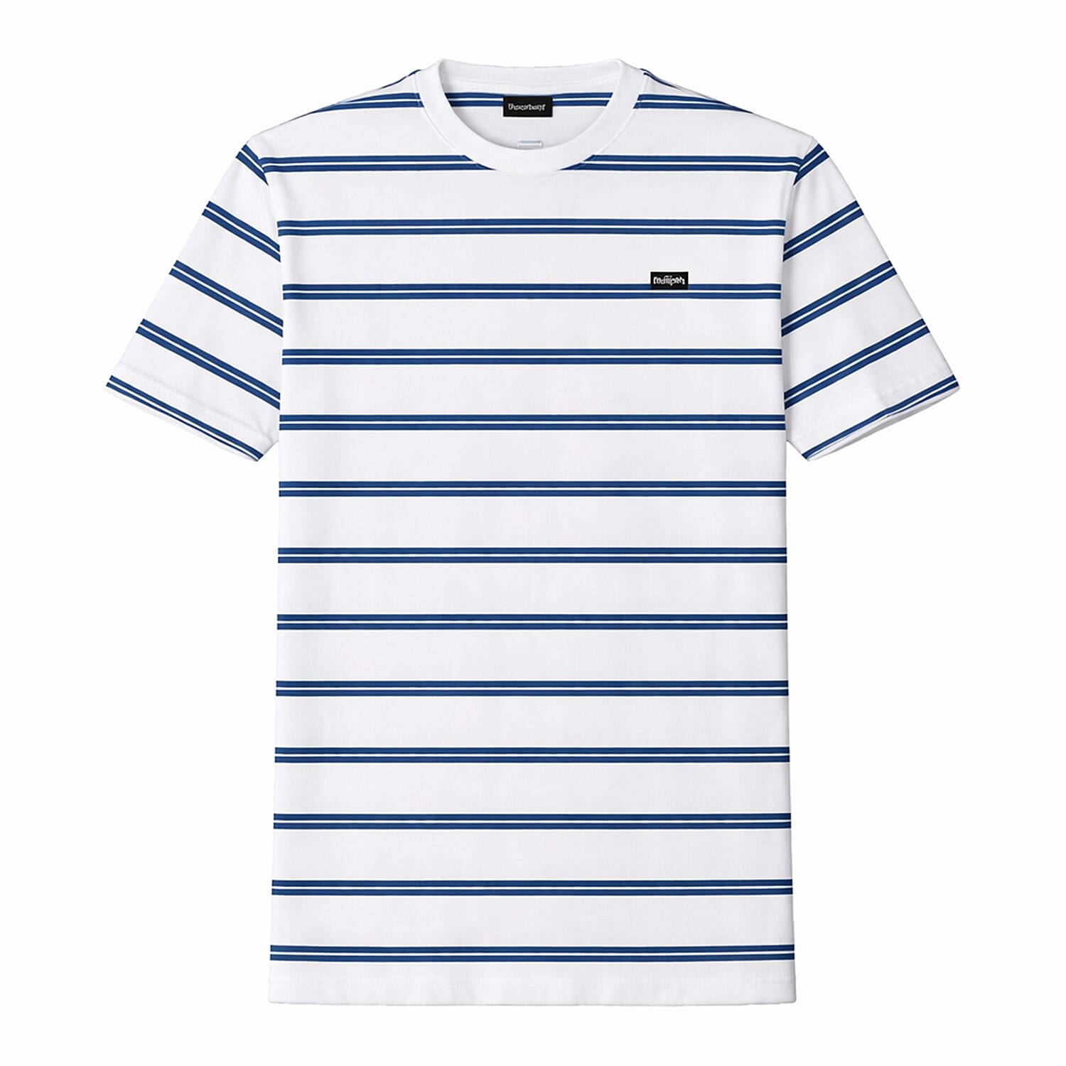 Bench Mens 100% Cotton Stripe Crew Neck Tee (Size L) - White